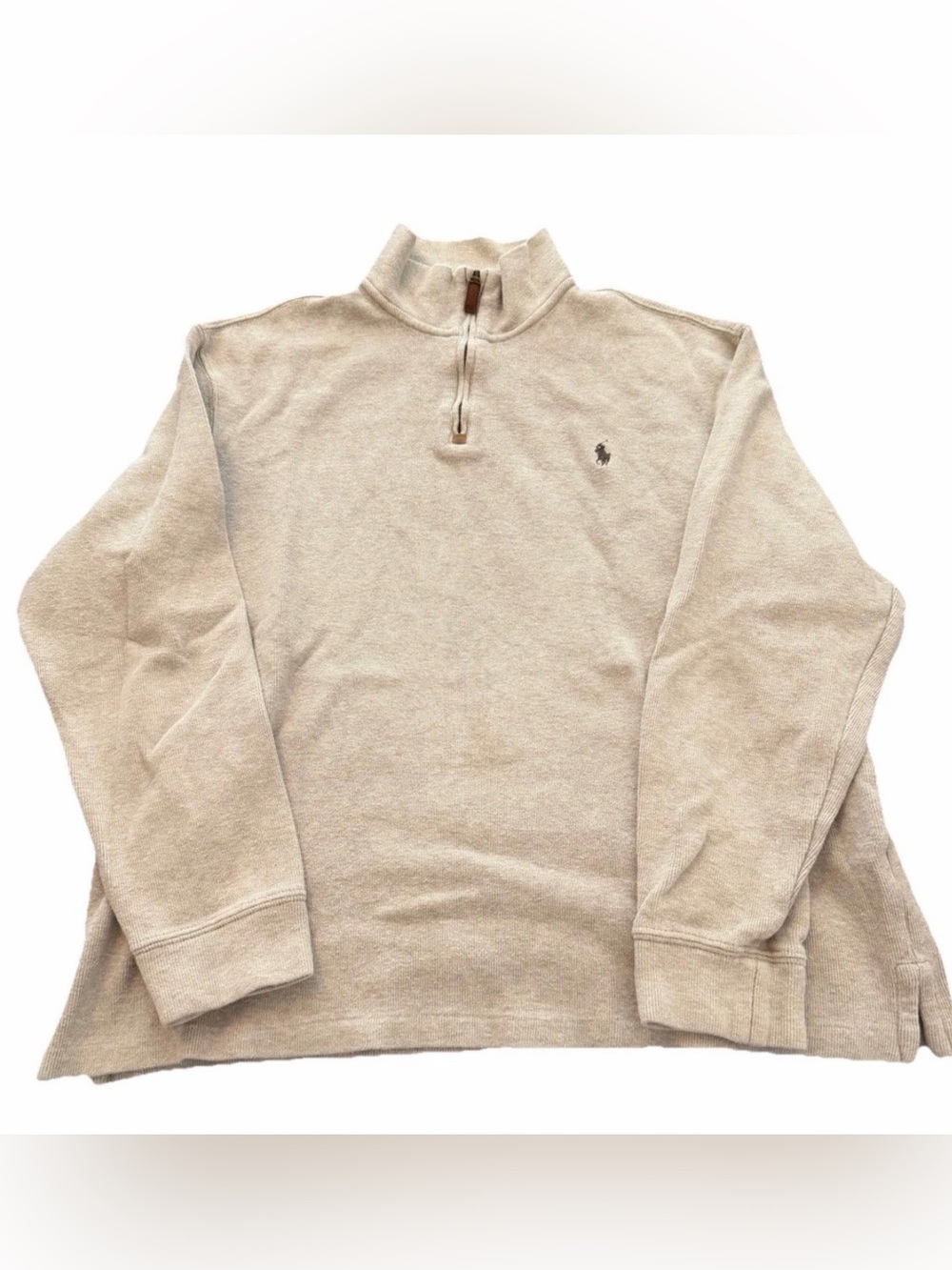 Ralph Lauren Men's Cream Half-Zip Pullover Sweater size large